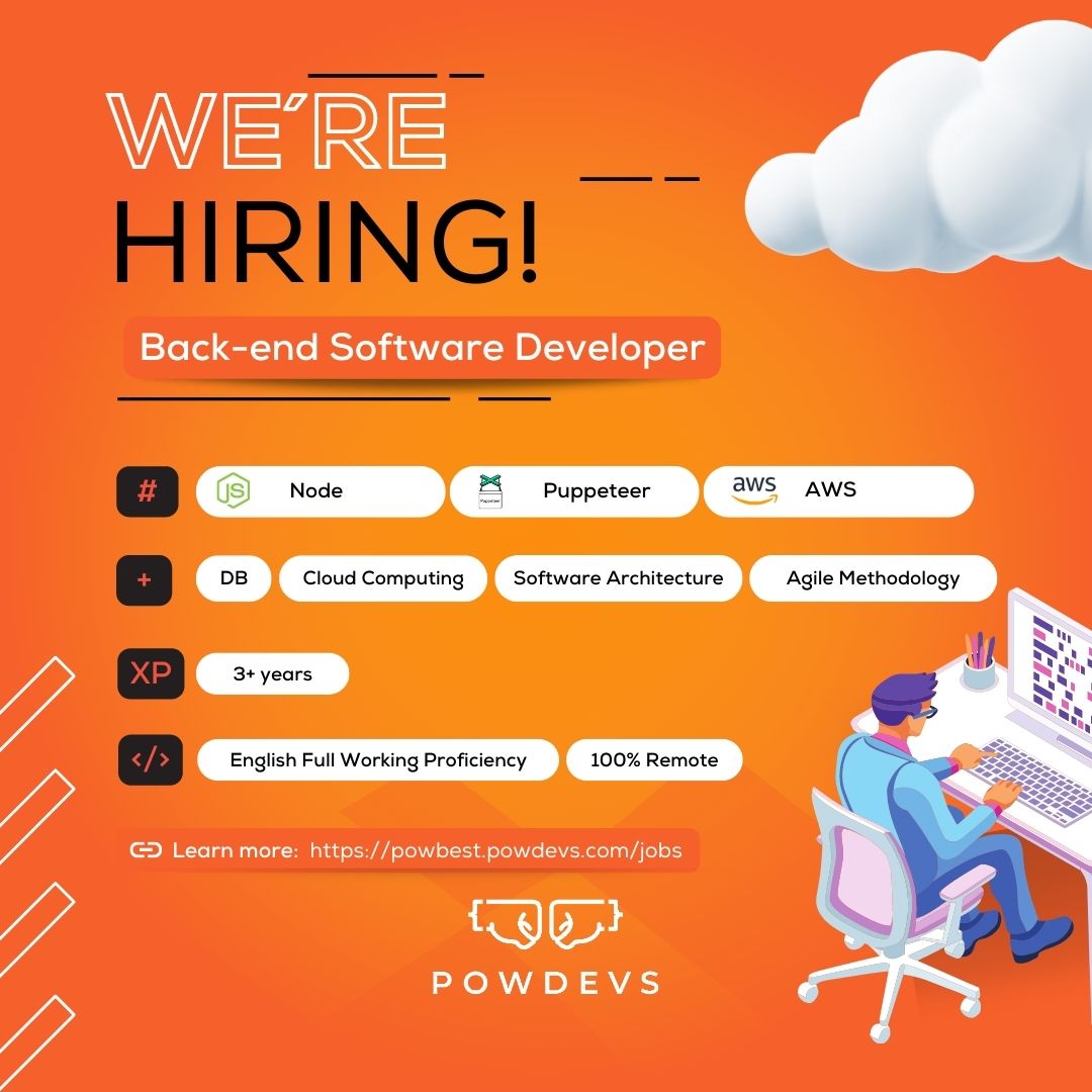 powdevs's tweet image. We&apos;re #HIRING ‼️ Join our world-class #LatinAmericanTalent team and get access to global rate wages 🤜🤛

Check which is best for you and let us know if you&apos;re interested! 😉

#developer #frontend #backend #engineer #coding #software #technology #remotejobs #PowDevs