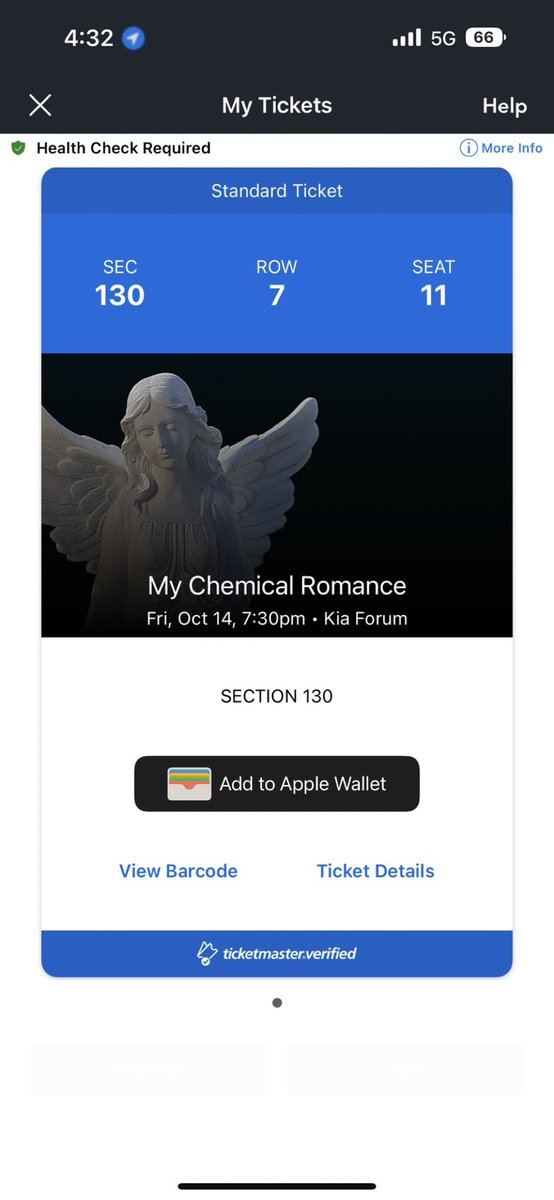 aalexaisdead's tweet photo. I’m selling (1) ticket for My Chemical Romance on 10/14 at the forum in LA section 130 for $200 please dm if interested!!! https://t.co/p0SFQnUHle