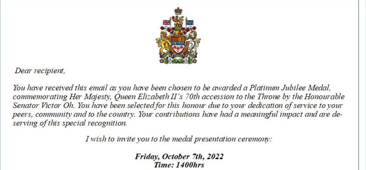 ArcticGuy2's tweet photo. @GraemeMenzies @LawDeanHolloway @jtquilliam @RideauHall @SenateCA #Canada-no federal Queens #PlantiumJubliee medals will be issued. (This can be revisited and should be) #CanadianHonours need to be respected and enforced. @SenateCA needs to review how @SenatorVictorOh was able to"award" these in #BritishColumbia @RideauHall #CanPoli https://t.co/AvU4ZFQ6OZ