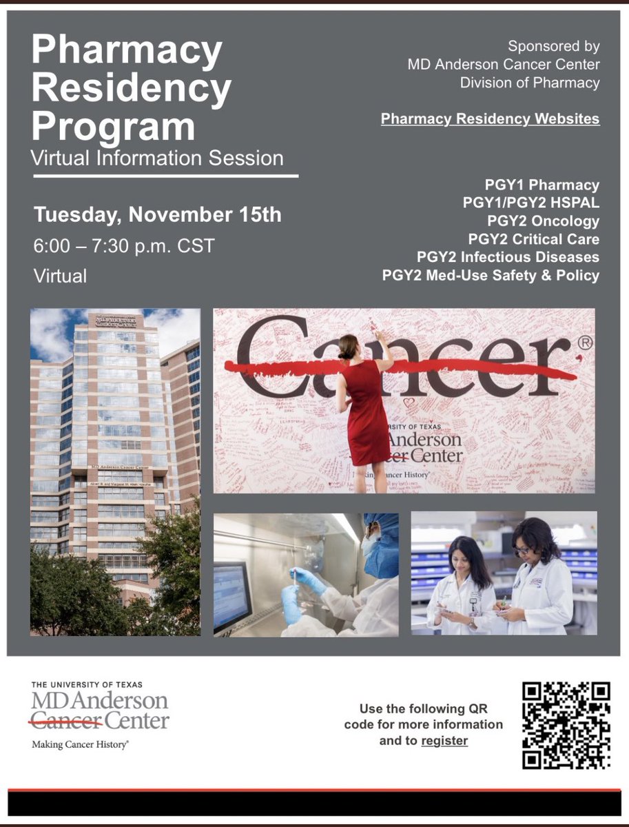 nancy vuong (@nancyclovir) on Twitter photo Know any students or PGY1s interested in residency with some of the best around? Send them our way for more information! 💊🥼<a href="/MDAndersonNews/">MD Anderson Cancer Center</a> Know any students or PGY1s interested in residency with some of the best around? Send them our way for more information! 💊🥼<a href="/MDAndersonNews/">MD Anderson Cancer Center</a>