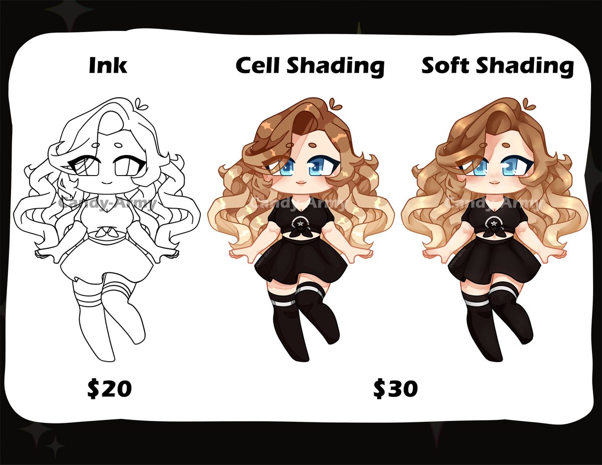 CandyArmyArtist's tweet photo. Types of Commissions https://t.co/i9Mg8aUuyf
