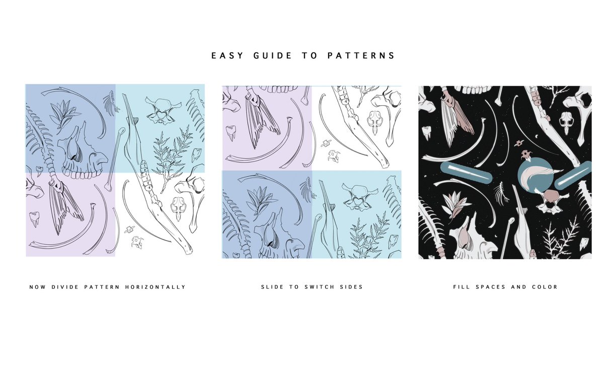 sabattons's tweet image. thought I would throw together a very basic tutorial on how to make repeating patterns that feel dense and full.
this is nothing new, and actually based on a video I watched in college on how to do this traditionally — but the more art tutorials, the better 💜