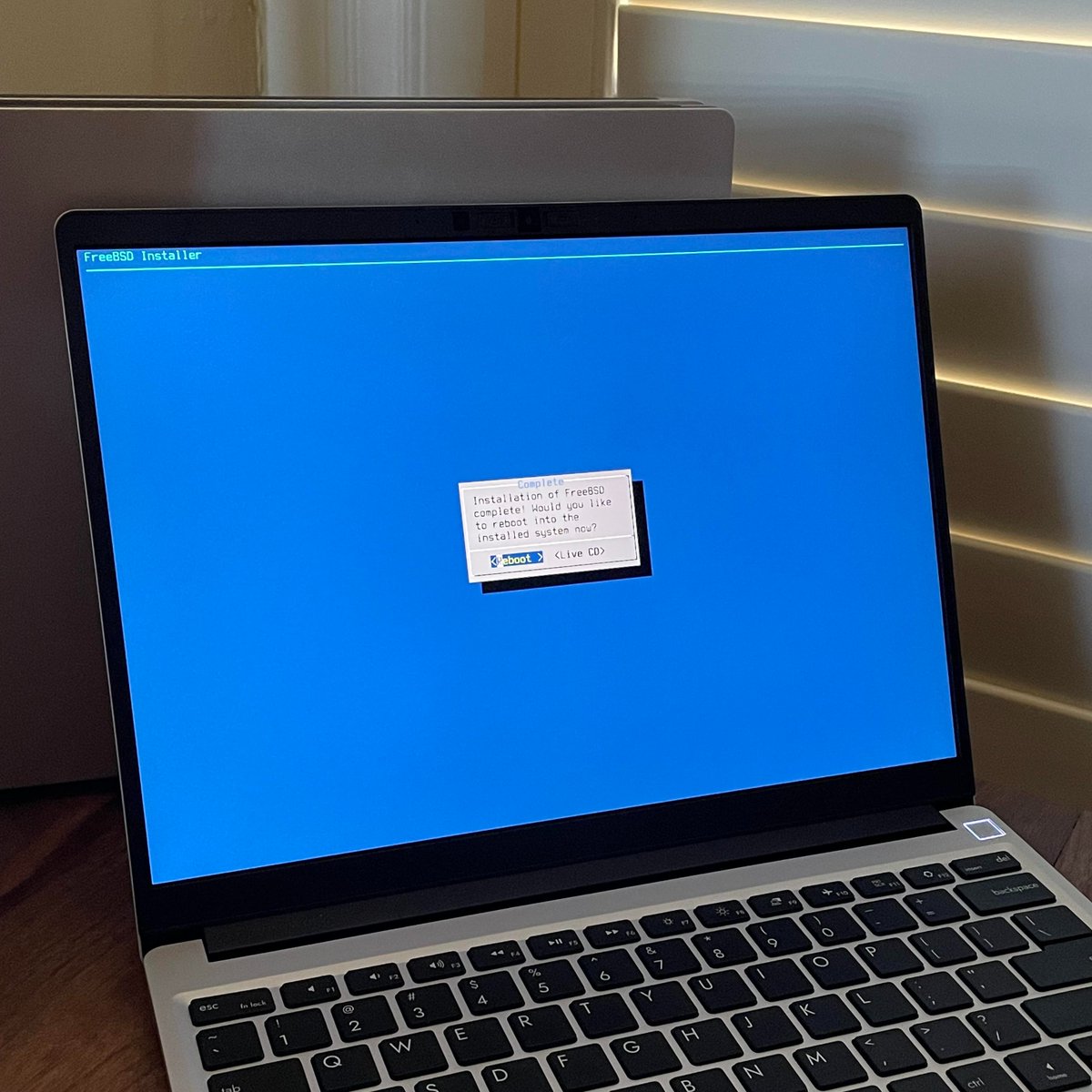 FrameworkPuter's tweet photo. This was much easier than we thought it would be.  Great work @freebsd team on a simple installer and solid documentation! https://t.co/qpBRjsP5HP
