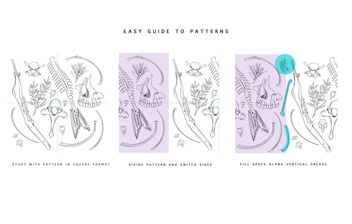 sabattons's tweet image. thought I would throw together a very basic tutorial on how to make repeating patterns that feel dense and full.
this is nothing new, and actually based on a video I watched in college on how to do this traditionally — but the more art tutorials, the better 💜