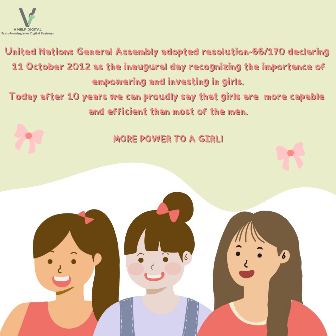 VHelpDigital1's tweet photo. Its been 10 years, and the results are there for everyone to see.
You name it, and they are there in that industry.
Hatsoff to all the girls everywhere.
#happyinternationaldayforthegirlchild

Please Like &amp; Follow our pages for latest updates and notifications.
#specialday https://t.co/lgTLcVVgvS