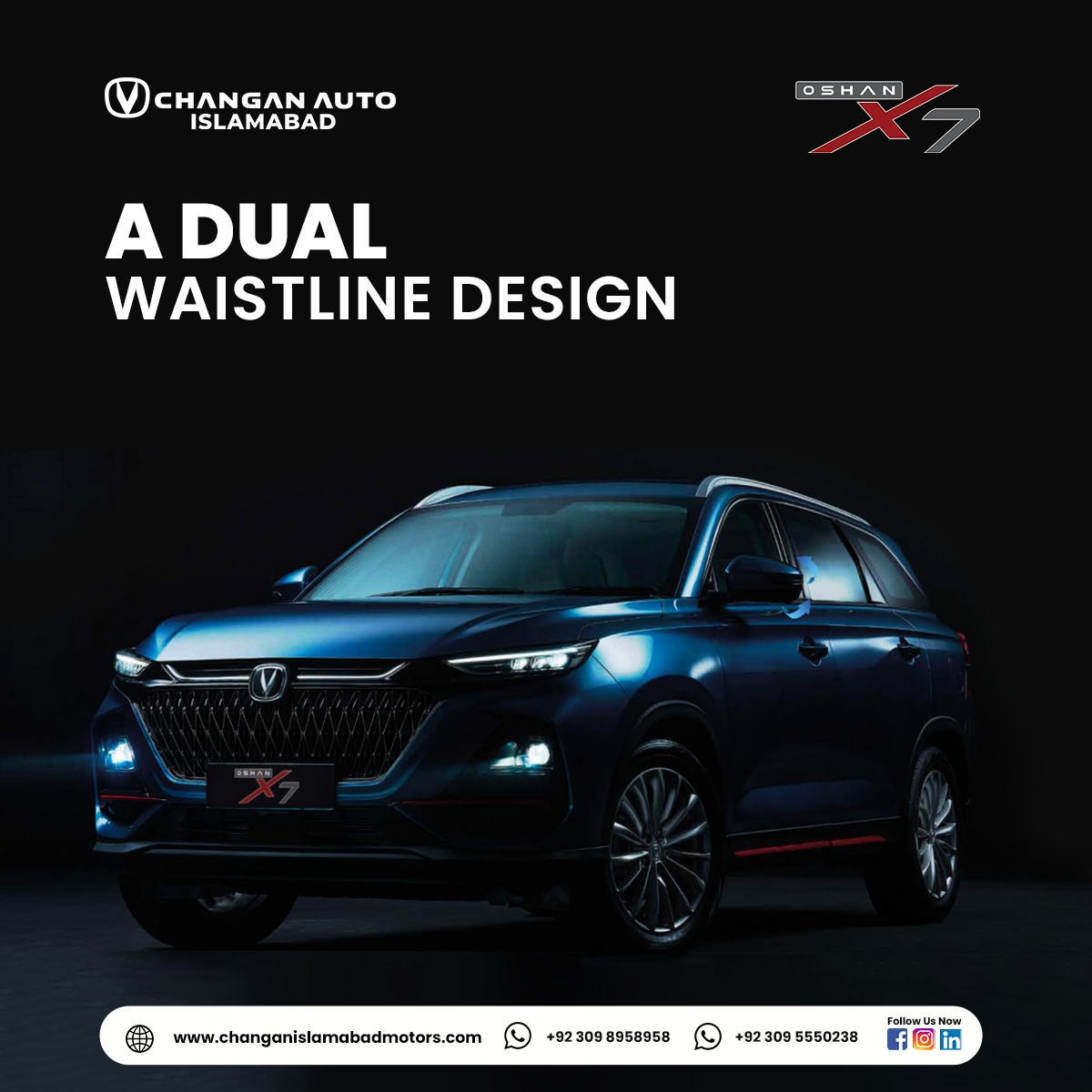 Changan_Isb's tweet photo. The Oshan X7 features a dual waist line that envelopes the whole car and delivers a bulky and authoritative road presence.
For Booking Details Catch us at:
0309-8958958 / 0309-5550238
#oshanx7 #DriveYourDreamCar #KeepYourDreamsAlive#ChanganAuto #ChanganPakistan #WatchMeMove https://t.co/RN9WiHNO8E