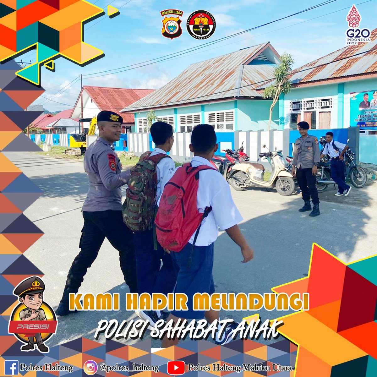Humasreshalteng's tweet photo. KAMI HADIR MELINDUNGI!!
POLISI SAHABAT ANAK 

@divisihumaspolri @dutahumaspoldamalut
@humaspoldamalut @polisiselebriti
#poldamalut #malukuutara #ternatecity #ternate #tidore #tobelo #maba #bacan #morotai #jailolo #weda #sanana #taliabu #halmahera https://t.co/Dl8EU0MkGV