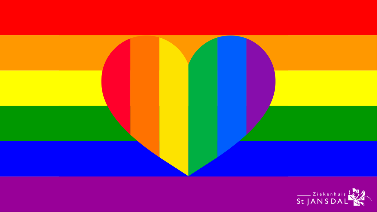 Bij ons is iedereen welkom en mag je zijn wie je bent! Daarom hijsen wij vandaag de regenboogvlag tijdens internationale Coming Out Day op onze locaties in Harderwijk en Lelystad! #StJansdalvooriedereen 
❤️🧡💛💚💙💜