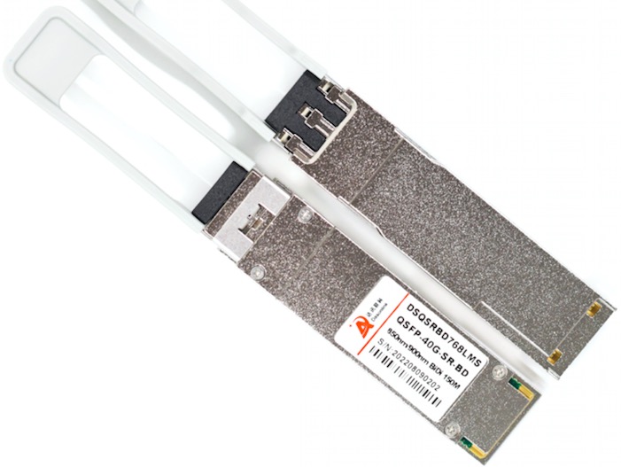 QSFP+ 40G SR BiDi #transceivers are with #LC connectors while the QSFP+ SR4 uses #MTP/MPO. All existing 10G MMF cables can be reused, resulting in zero-cost cabling migration from 10G to 40G. They are cost-effective for data centers where require short-reach, limited fibers.