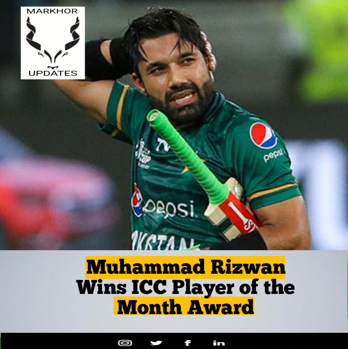 MarkhorUpdates's tweet photo. Muhammad Rizwan win icc player of month of September
#pcb
#ZelenskyWarCriminal
#markhorupdates https://t.co/VfrHKpJcD0
