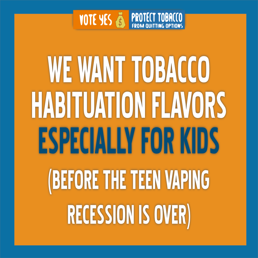 parentsprosmoke's tweet photo. @YesProtectKids Flavors determine teen behaviour say @Doctor_BT @StanfordTPT @michael_ong @CaliforniaNP. They'll surely take responsibility for the predictable outcomes. https://t.co/FFr9owIU8W
