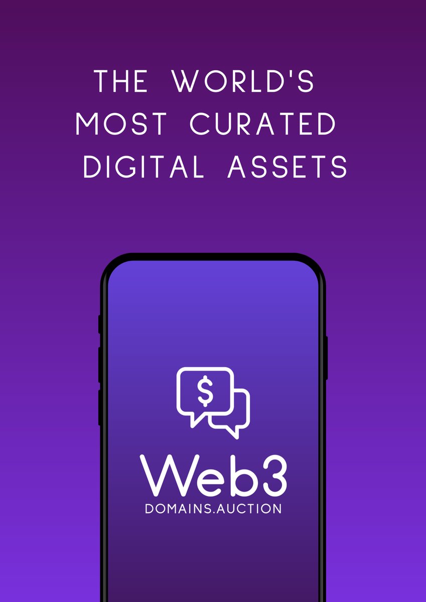 #Domain Names are the real #NFTs and are the world most undervalued and underrated #DigitalAssets.  You missed the .com boom in the 90's don't miss the fastest domain adoption which is #Web3 which is happening now. Visit Web3Domains.auction all our domains will x3 minimum.