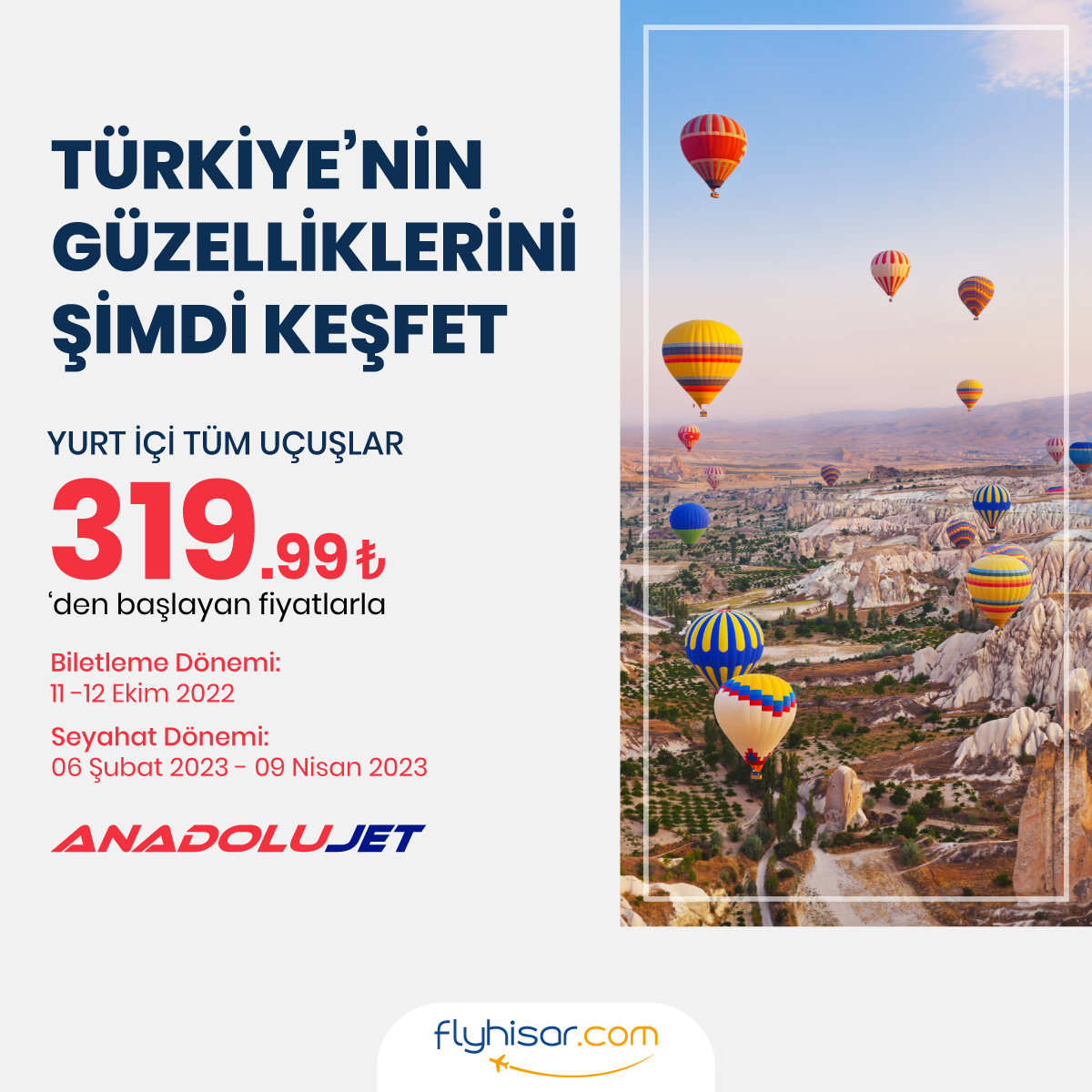 flyhisarcom's tweet photo. Türkiye'nin Güzelliklerini Şimdi Keşfet

Yurt İçi Tüm Uçuşlar
319.99₺
'den başlayan fiyatlarla

Bilet Dönemi: 11 - 12 Ekim 2022
Seyahat Dönemi: 06 Şubat 2022 - 09 Nisan 2023 https://t.co/TbtDGL0Xl3