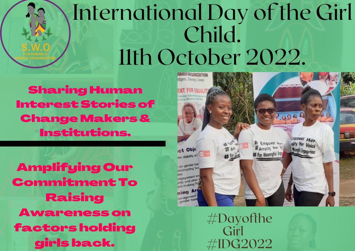 We commemorate the International Day of the Girl child with stories of girl change Makers in #Entreprenurship #dayofthegirlchild #IDG2022 under the theme; Our Time is Now-Our Rights, Our Future. @Yplus_Global @unicefcameroon @UNESCO @UN_Women @w4_gf