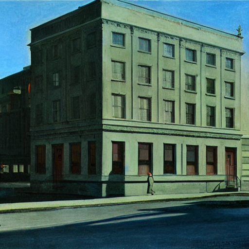 williamsmetart's tweet photo. my set in #stablediffusionart #AIart inspired by #edwardhopper and #Johnregister (1 of 6) #art https://t.co/1q7IX4hYZS