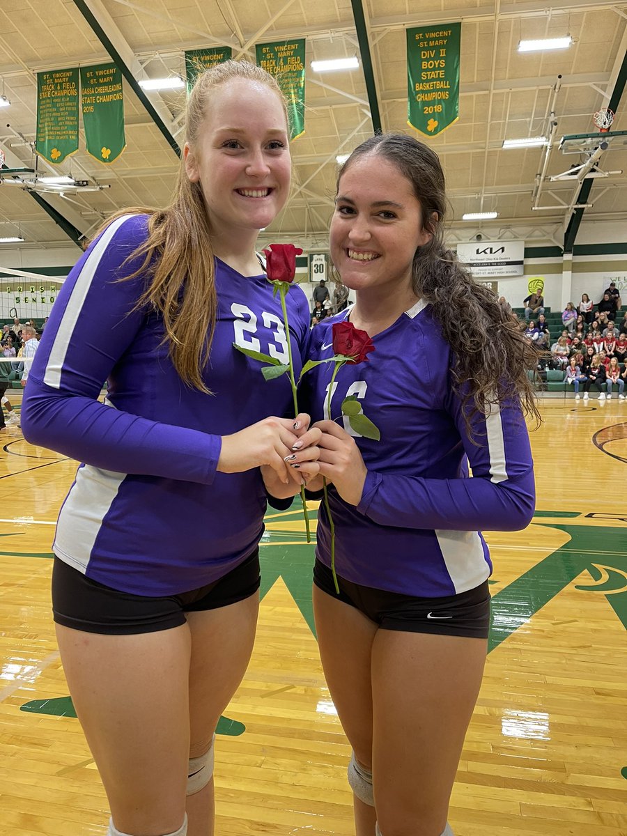 Keystone_VB_'s tweet photo. Thank you @stvmirish for recognizing our seniors tonight 💜 https://t.co/X9l5RW5ZNW