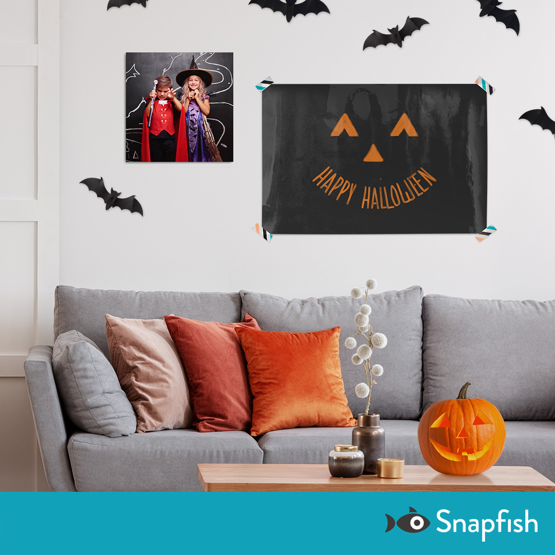 From Halloween party invitations to quick and easy wall art, we’ve got a list of suggestions for ways to conjure creepy vibes and turn your favorite Halloween photos into spook-tacular home decor and photo gifts!