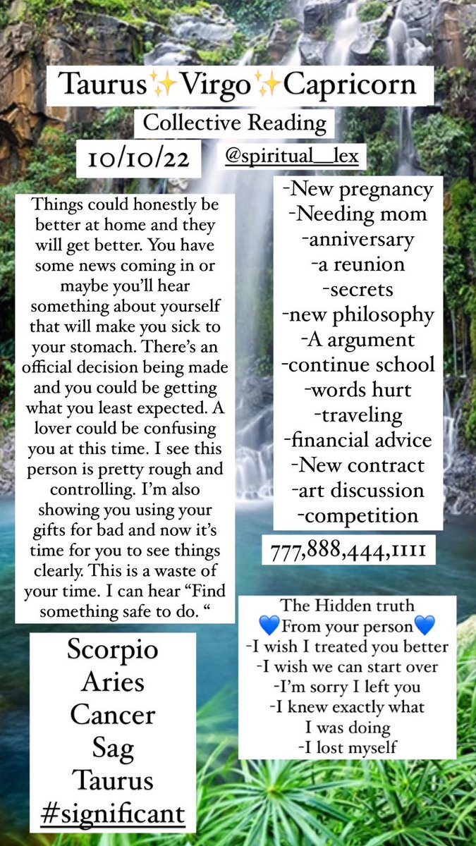 spiritual__lex's tweet photo. 🌍Earth Placements -10/10 🧿🔮📖
Collective Reading #latenightinsight
TAURUS CAPRICORN VIRGO https://t.co/8oQPY3YSvn