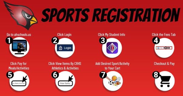 CRCardinals's tweet photo. Winter sports registration is now open! 

All athletes must be registered before they can participate. If you have any questions contact the Activities Office. https://t.co/jEQ4M1zeTQ