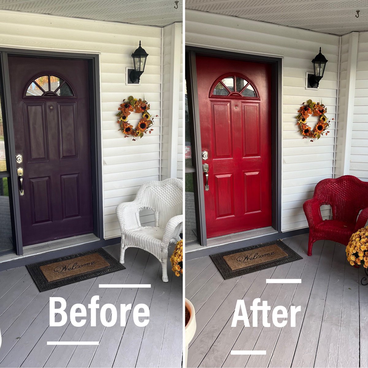 yycindustrial's tweet photo. Painted the front door and chair. Also painted the back door. #fallchores https://t.co/6z0FsCkpl8