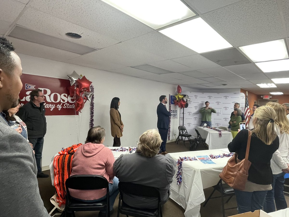 CuyahogaGOP's tweet photo. Great debate performance tonight by @JDVance1! Excited to have JD stop by the @CuyahogaGOP watch party at the victory center after the debate! #JDVance #RedWave2022 #OhioDebate https://t.co/EFdM5jNjta
