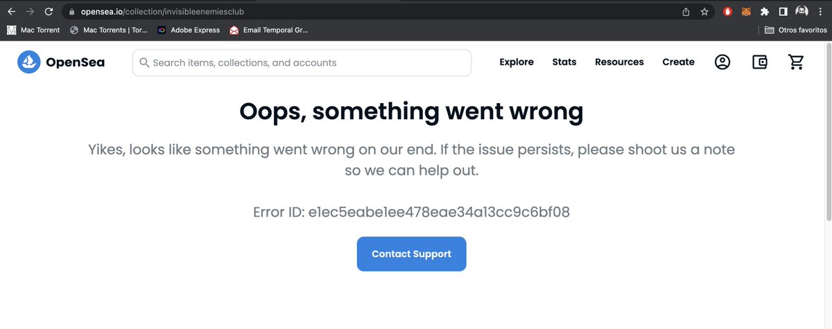 Alanpsikchotick's tweet photo. Hey! @opensea WTF??
#OPensea #ERROR https://t.co/Q5UtR82PFD