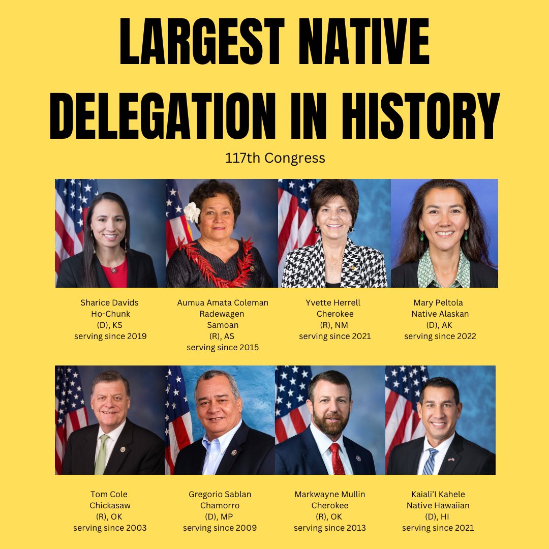 vcuvotes's tweet photo. happy indigenous peoples’ day! did you know we currently have the largest native repsentation in congress to date? swipe to learn more ➡️ #indigenouspeoplesday https://t.co/OK9KJh1mSc
