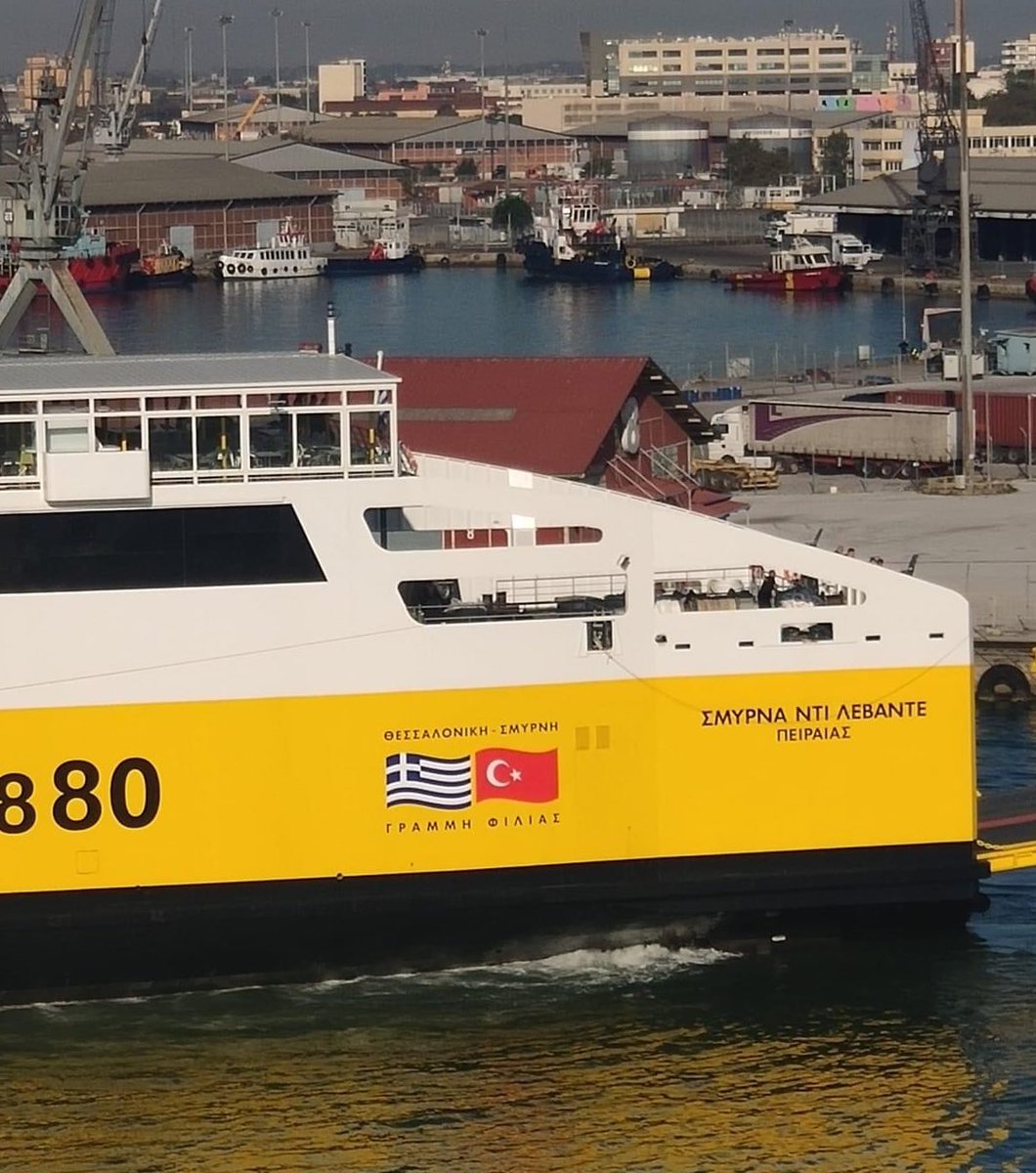 DIAS's tweet photo. The Izmir - Thessaloniki ferry has officially started 🇬🇷 🇹🇷 https://t.co/A79Ep4mQk4