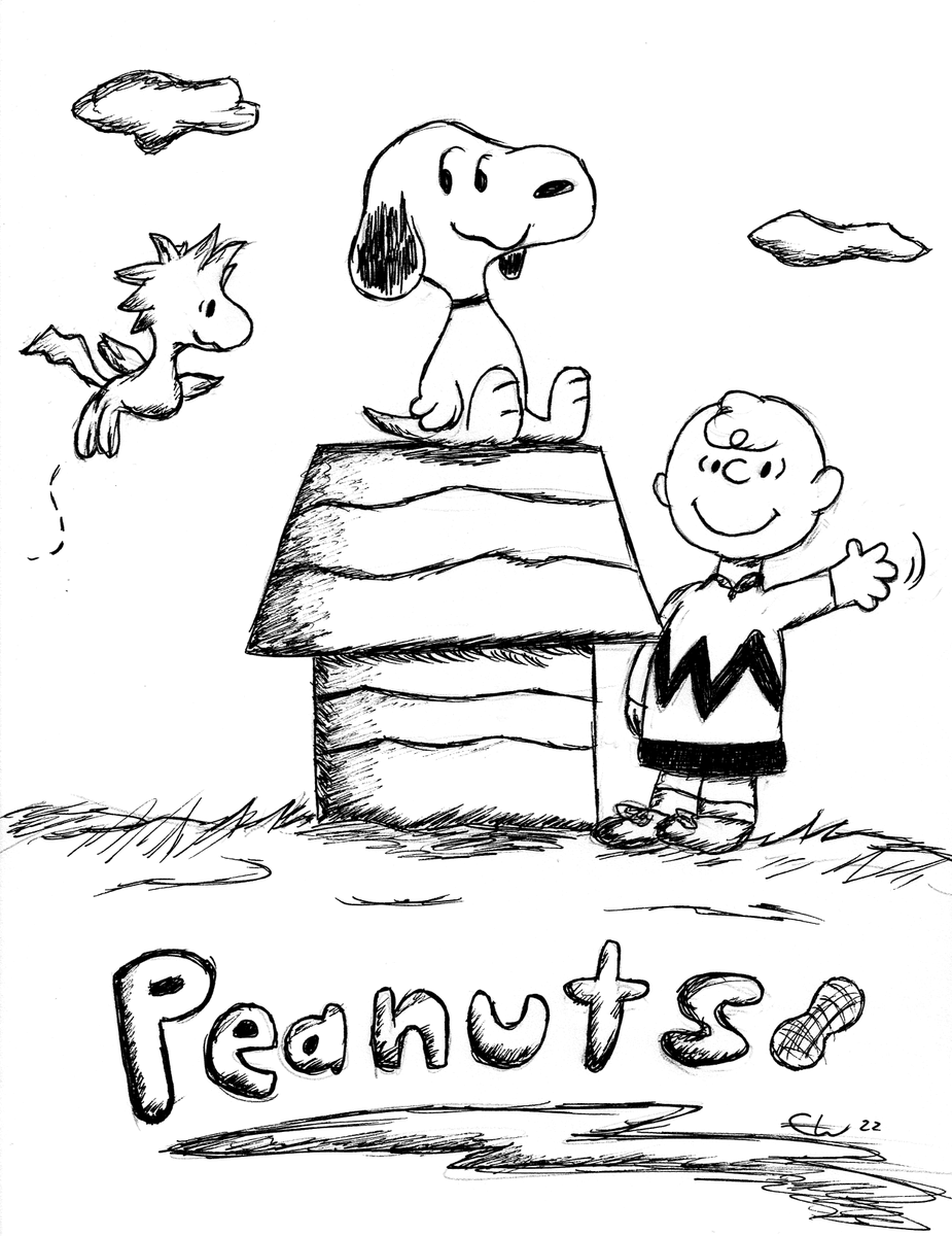'Peanuts' 10/10/22 Traditional Art by @FloofyBluDragon 

#animation #cartoon #classic #doghouse #peanuts #snoopy #traditional #charliebrown #woodstock #woodstockpeanuts #snoopypeanuts #peanutsfanart #art #drawing 

Carson Walters, Author and Illustrator
Floofybluedragon.com