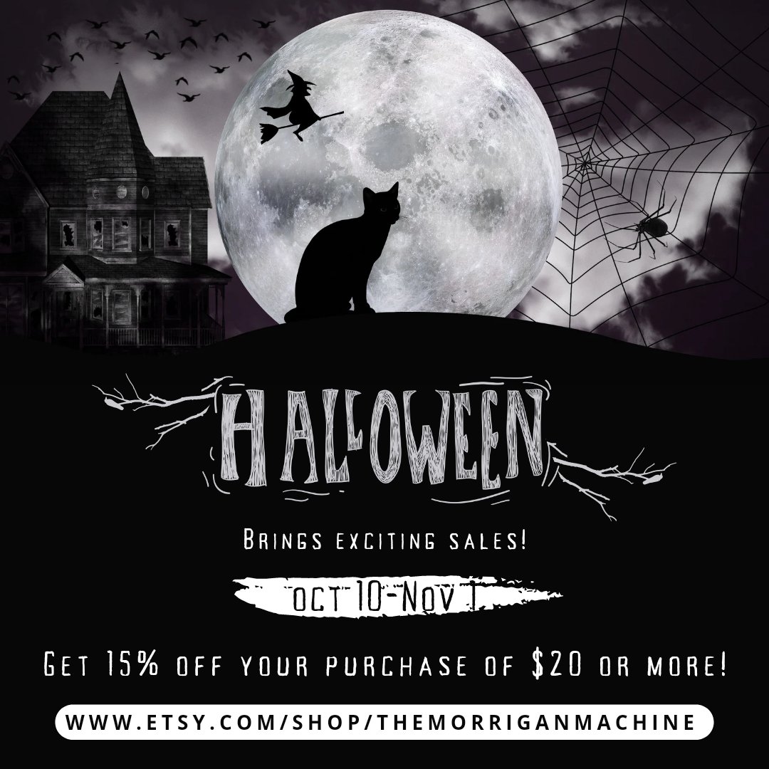 MorriganMachine's tweet image. We're celebrating our favorite season by offering 15% off your purchase of $20 or more! Readings, accessories, oils, and more!

#halloween #spookyseason #tarot #oils #reading #fall #october #etsy #witchesofinstagram