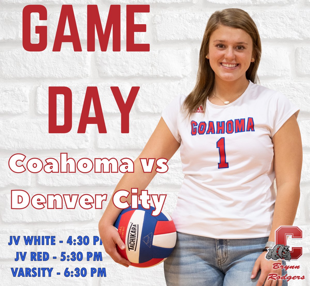 It's a Big Day for the Bulldogettes as they host Denver City to begin the second round of District 3-3A play. Let's pack the stands tonight to support our Dawgettes. 🏐Coahoma vs Denver City🏐 JV White at 4:30 pm, JV Red at 5:30 pm, Varsity at 6:30 pm, Elementary competition gym.