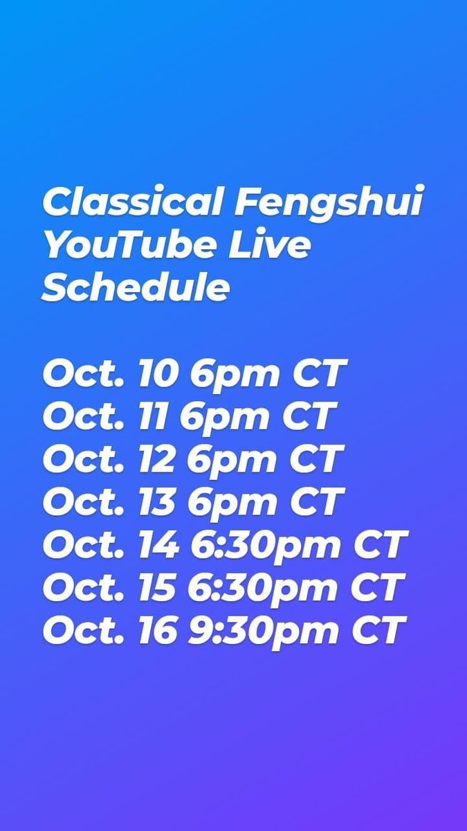 Classyfengshui's tweet photo. Here is the Classical Fengshui Live for this coming week. Hope to see you there.
Here is the link:
https://t.co/gyV455jE30
#classicalfengshuiwithgeorge #fengshui #classicalfengshui #Youtube #youtubechannel #youtubers #livestreaming #schedule #youtubelivestream https://t.co/vU79DnRZr7