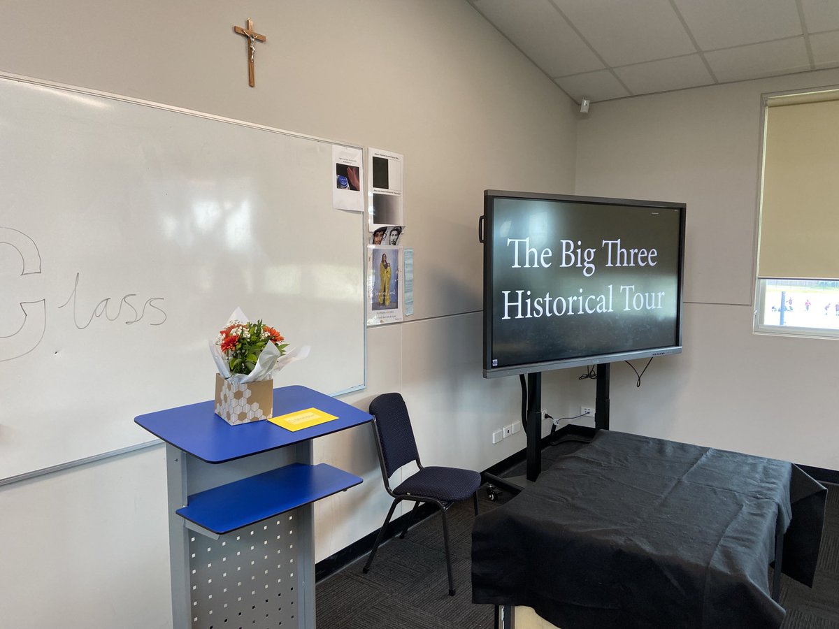 broadierevs's tweet photo. A wonderful final class after two years with my history girls - first time I’ve had a class recreate key events in tribute! #histedchat #VCErevs #VCE20thC https://t.co/sWp9u0GIYk