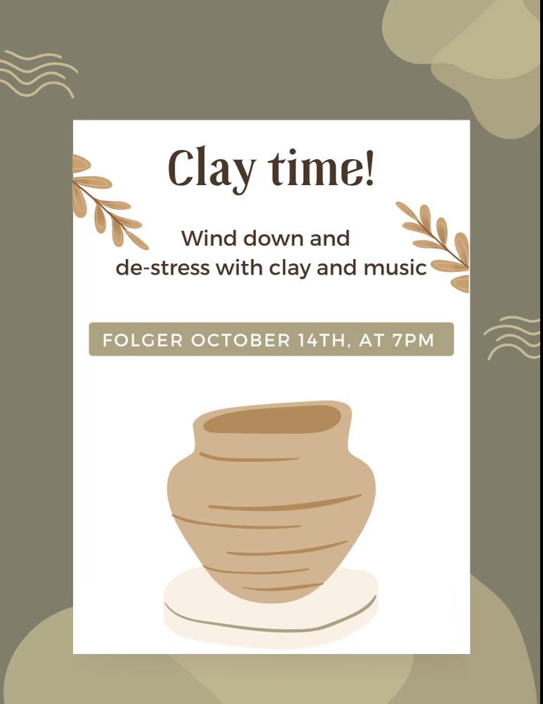 Join Morgan Friday night at 7:00pm in Folger. All are welcome!