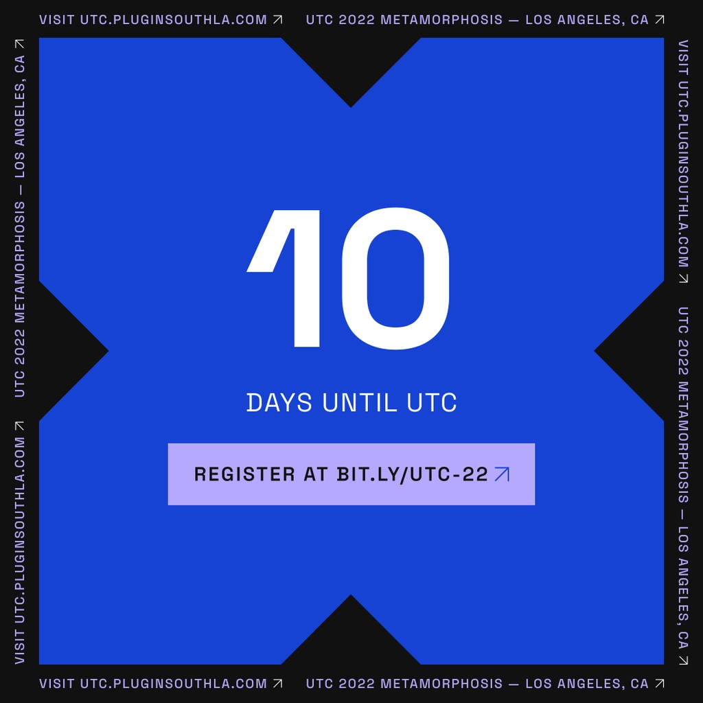 Today marks the 10 day countdown until #UTC2022Metamorphosis. Join us at UTC conference Thursday, October 20th from 9-4pm, as we circle up with community leaders to navigate enormous changes in the tech industry. 

Get your tix at: bit.ly/utc-22.