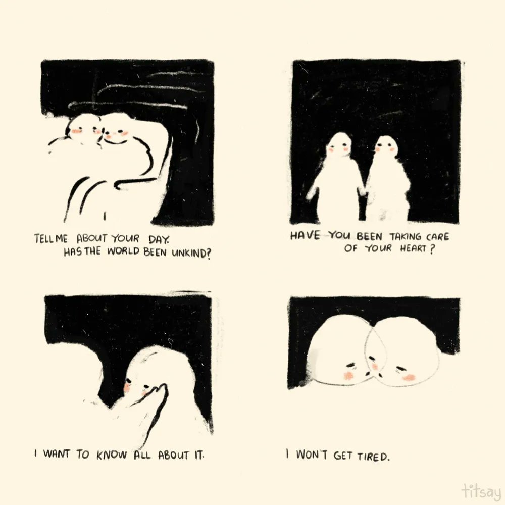 "Tell Me About Your Day" by <a href="/titsay/">titsay 𓆏</a>

 Print available at inprnt.com/gallery/titsay…