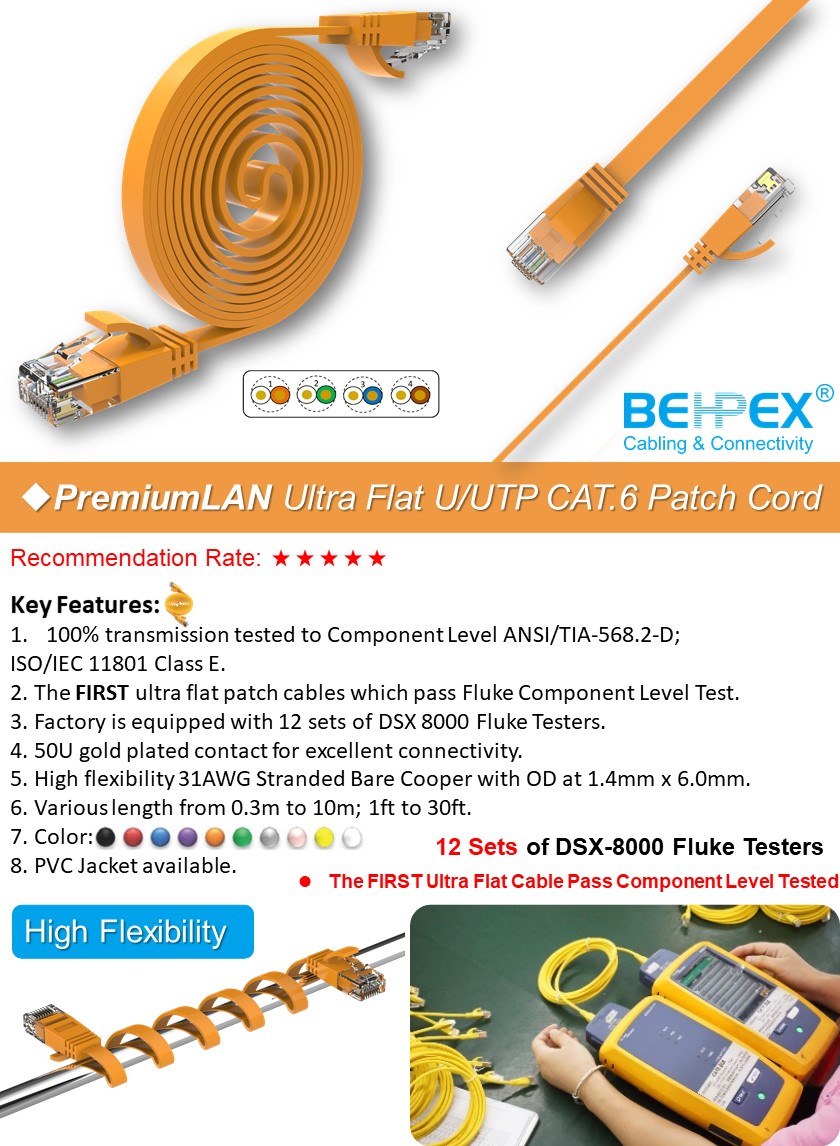 behpex's tweet photo. #BEHPEX® #ProLAN
#Component·Level 100% Tested Ultra Flat CAT.6 U/UTP Patch Cable
#CAT6 #Ultra·Flat #30AWG·UTP #PVC #FIRST·Component·Level·Tested·FLAT·PatchCord #DataCenters #TelecomRooms https://t.co/iLKw6GGvYf
