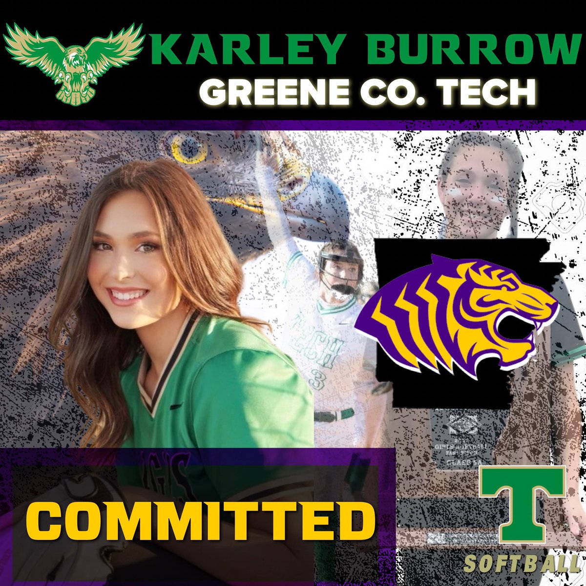 KarleyBurrow's tweet photo. I am extremely excited to announce that | will be furthering my athletic and academic careers at Ouachita Baptist University! I love the campus, the players, and the coaches at OBU and I'm looking forward to experiencing life at my future home. GO TIGERS!!!💜💛🐅@ouachitacoach https://t.co/3sye2l6QbB
