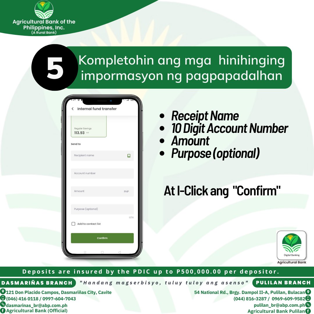 phil_agribank's tweet photo. PART 2:
Narito ang isang quick guide kung paano mag-transfer ng funds mula sa inyong ABPI account to other accounts! 

https://t.co/H8hua0Rc5s

#AgriculturalBankofthePhilippinesInc 
#handangmagserbisyotuloytuloyangasenso https://t.co/mOSOfd3H66