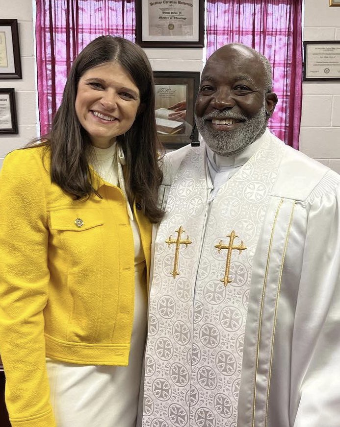 PontiacDemocrat's tweet photo. Congresswoman Haley Stevens @HaleyLive with Pontiac City Councilman William Parker Jr., who serves as Pastor of New Springfield Missionary Baptist Church in Pontiac. https://t.co/dKeQvxIOPY