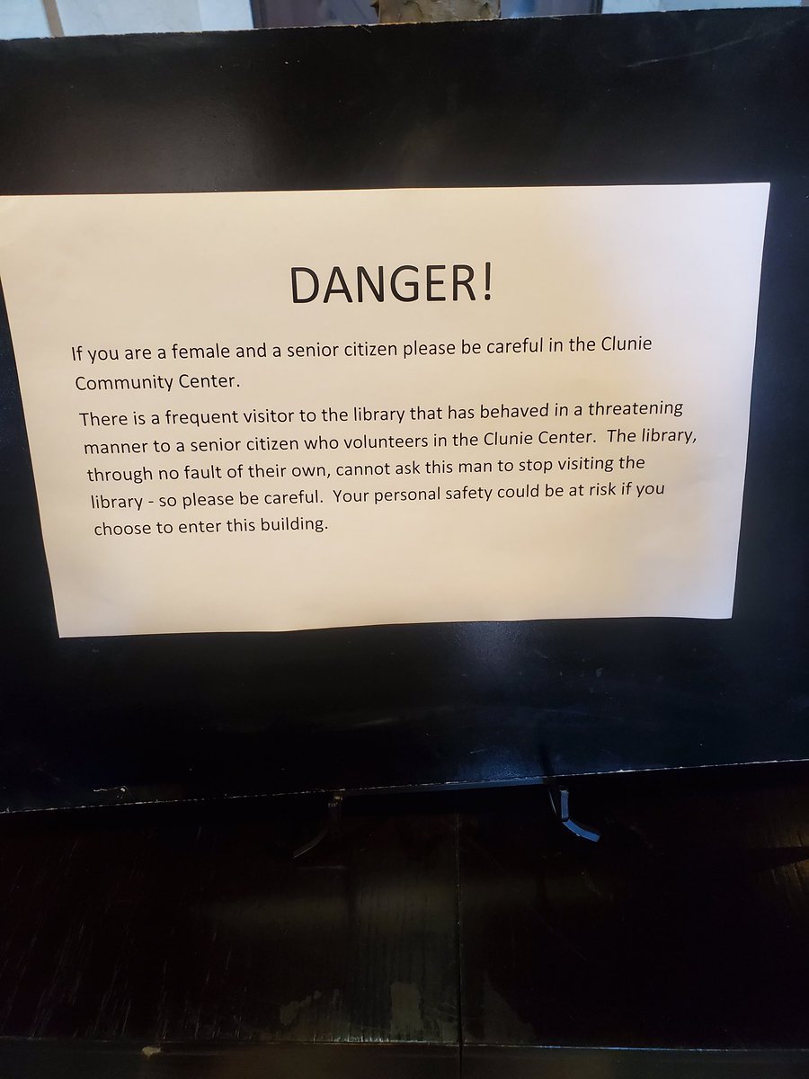 In Sacramento over the weekend.  This notice is prominently posted in the entry to the local library branch.  👮🏾‍♀️🚔🤷🏻‍♂️