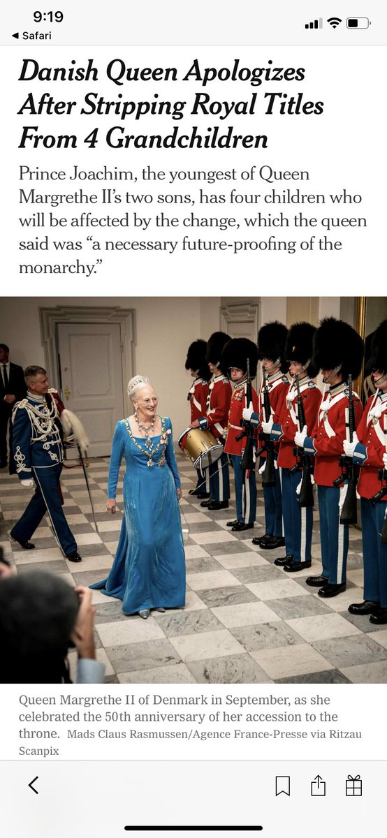 FrederickMelo's tweet photo. The queen of Denmark has held the throne for 50 years and just canceled half her family and you don’t give a crap?! (Yes well me too.) Still, it’s 2022 and de-royalizing royalty is apparently not just a Henry the VIII type thing, it’s here and now. No throne for you! #DenMARKed! https://t.co/vJ32iDppf7