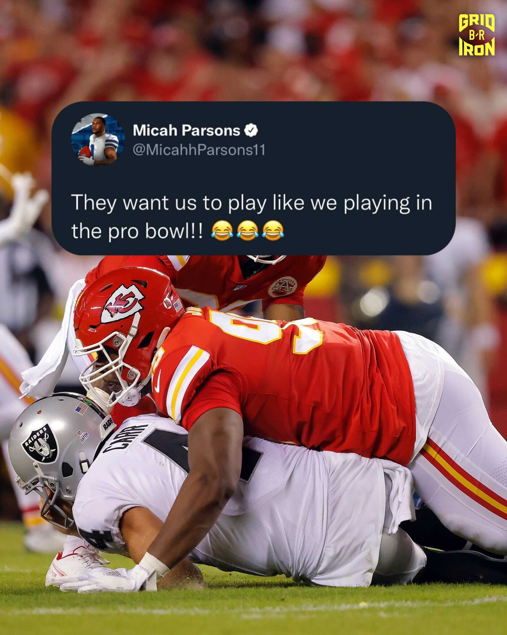 Micah Parsons Catches Mahomes for Strip-Sack