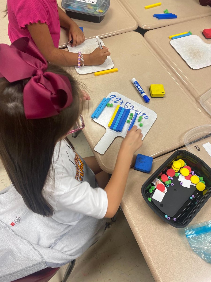 Practicing our addition skills in Ms.Ramirez class!