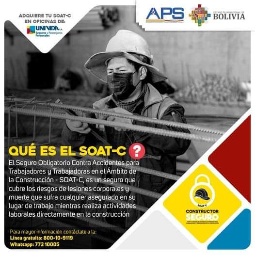 UnividaSA's tweet photo. ¿Qué es el #SOATC? 🤔
Aprende con nosotros! 😉 📝

Contáctanos para mayor información:
 📱  Línea WhatsApp: https://t.co/QacyRFBRmj
 🌐 https://t.co/oGzS7kce2X
 ☎️ Línea gratuita: 800-10-9119

#ProtegiendoALaFamiliaBoliviana
#BolivianosProtegiendoBolivianos #SeguroConstructor https://t.co/Fsb0q8IEie