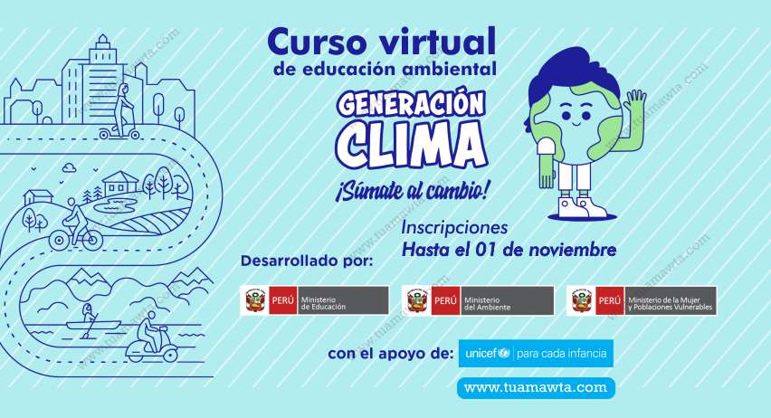 TAmawta's tweet photo. #PERUEDUCA Curso virtual de cambio climático “Generación Clima para estudiantes” #TuAmawta
https://t.co/Fx2ZMyuadd https://t.co/4uyj45irT4