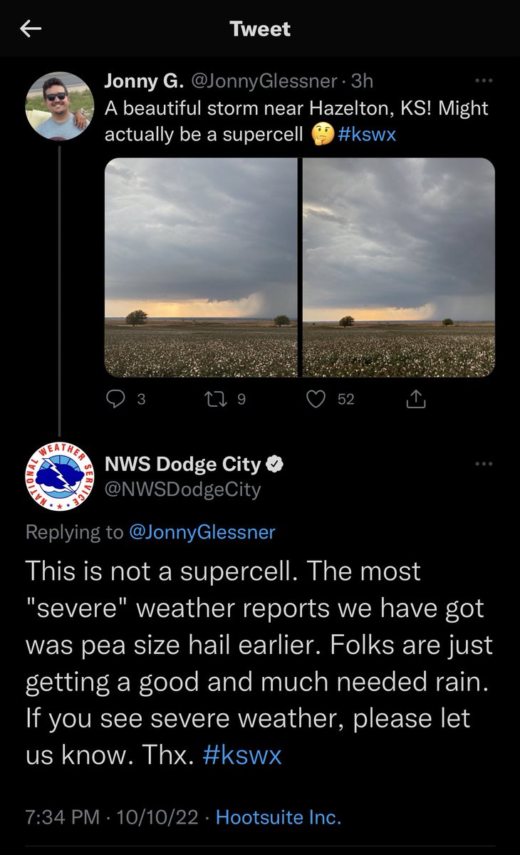 Since when did reports have anything to do with anything… What a dick response to a tweet you weren’t event tagged in. Also, based on radar & pics, it was a supercell. It was weak, but it still checks all the boxes. And some people wonder why communication is such an issue.