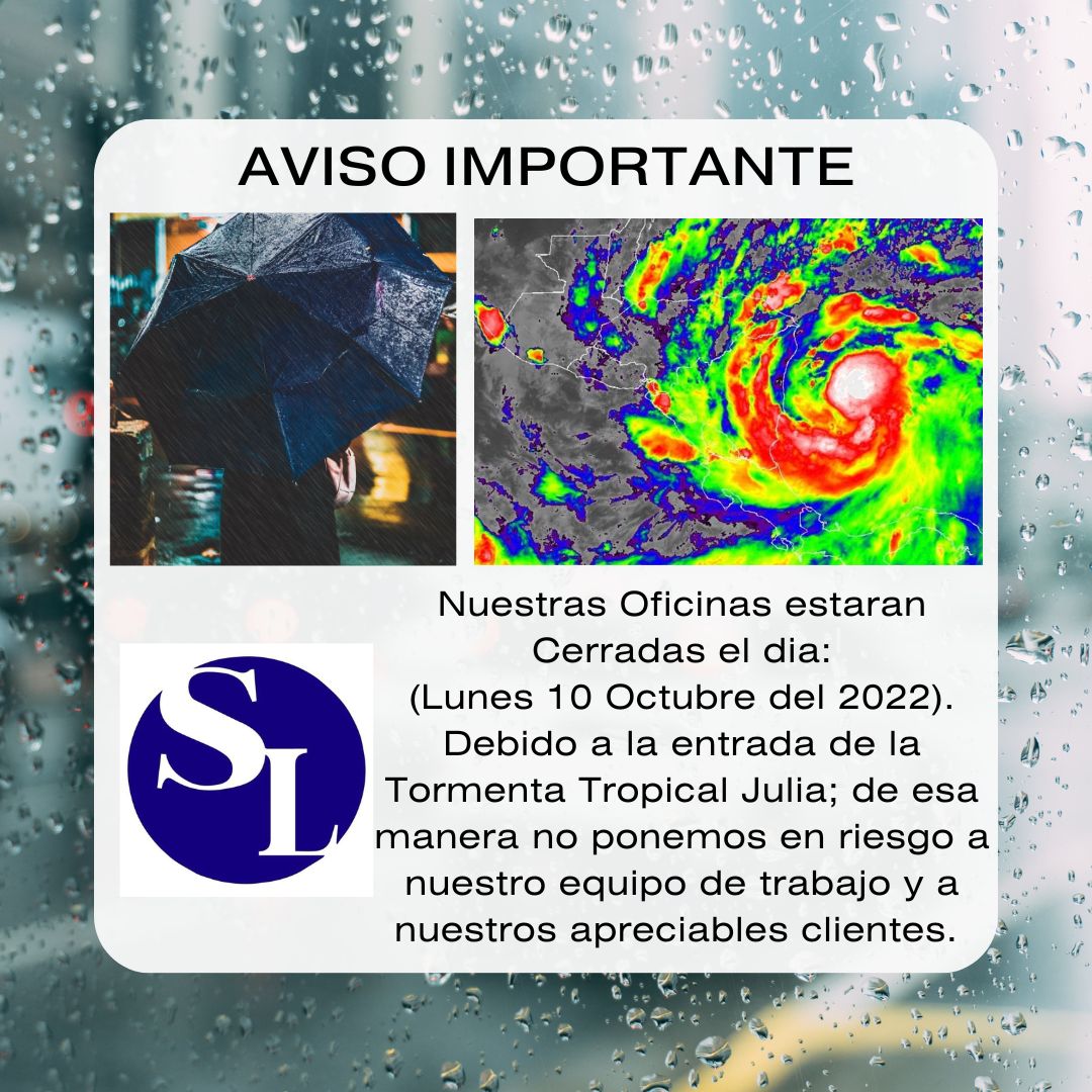 SServileges's tweet photo. #SERVILEGES #Informamos. 📄

Que debido a la Emergencia Nacional por la Tormenta Tropical Julia. Nuestras Oficinas estaran cerradas este dia Lunes 10 de Octubre 2022. #HastaNuevoAviso. 🌦 https://t.co/2x0HL1TtXm