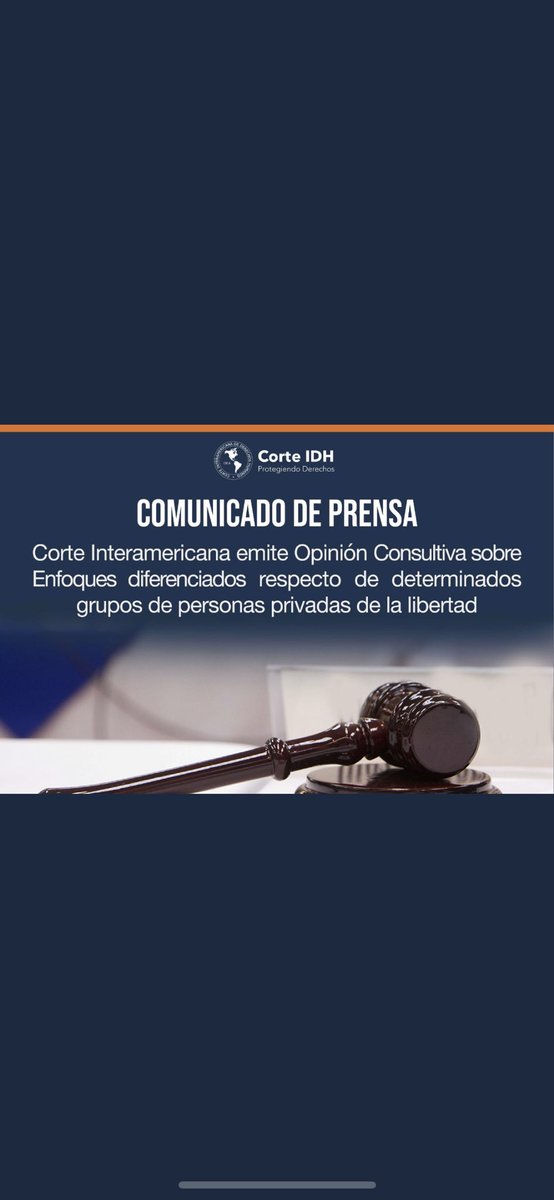 SofiGalvanP's tweet photo. Hoy (OCT10), @CorteIDH publica Opinión Consultiva No. 29 #OC29 sobre enfoques diferenciados respecto de determinados gpos. de personas privadas de libertad #PPL. 

Importantísimo avance del #SIDH sobre #PrivaciónDeLibertad en la región 

📌https://t.co/BRURiCDqfq

Abro 🧵: 1/12👇🏾 https://t.co/e43J8HNLR0