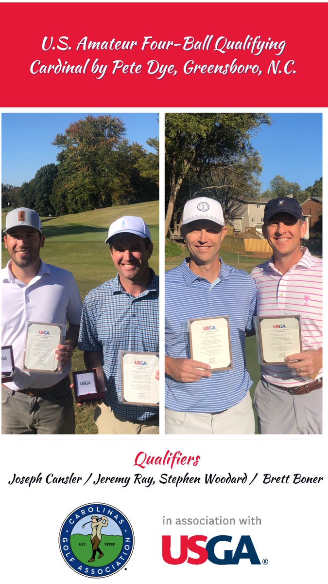CGAgolf1909's tweet photo. Thank you to @CardinalByDye for hosting @USGA Four-Ball Qualifying today and congrats to the qualifiers! Good luck at the championship at  Kiawah! Leaderboard: https://t.co/7WgwrOoV9M https://t.co/HnPUzlj0DX